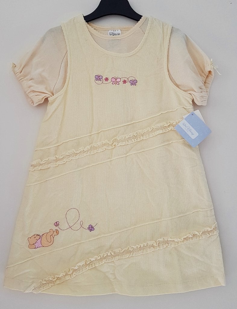 Gele Winnie the Pooh jurk + shirt maat 110 *NIEUW* a, Meisje, Nieuw, Ophalen of Verzenden, Jurk of Rok