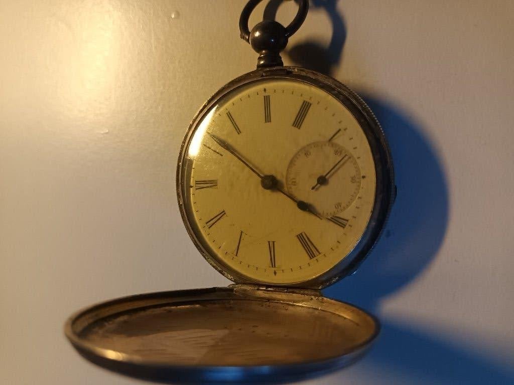 Zakhorloge zeer oud/ zilver/ met ketting, Overige merken, Zakhorloge, Ophalen of Verzenden, Met ketting