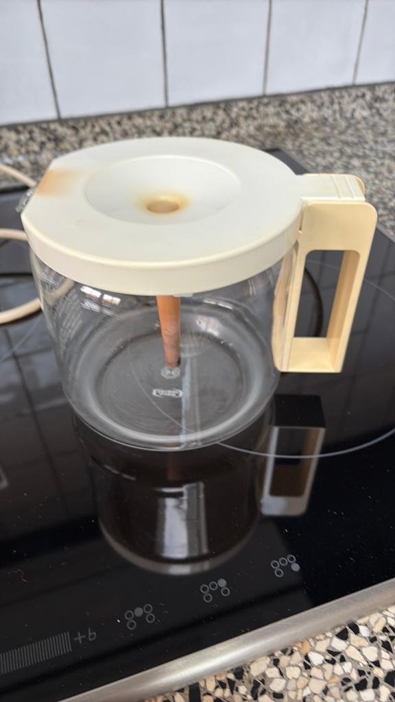 DOUWE EGBERTS GLAZEN KOFFIEPOT VINTAGE JAREN 70, Ophalen of Verzenden, Zo goed als nieuw, Koffiemachine