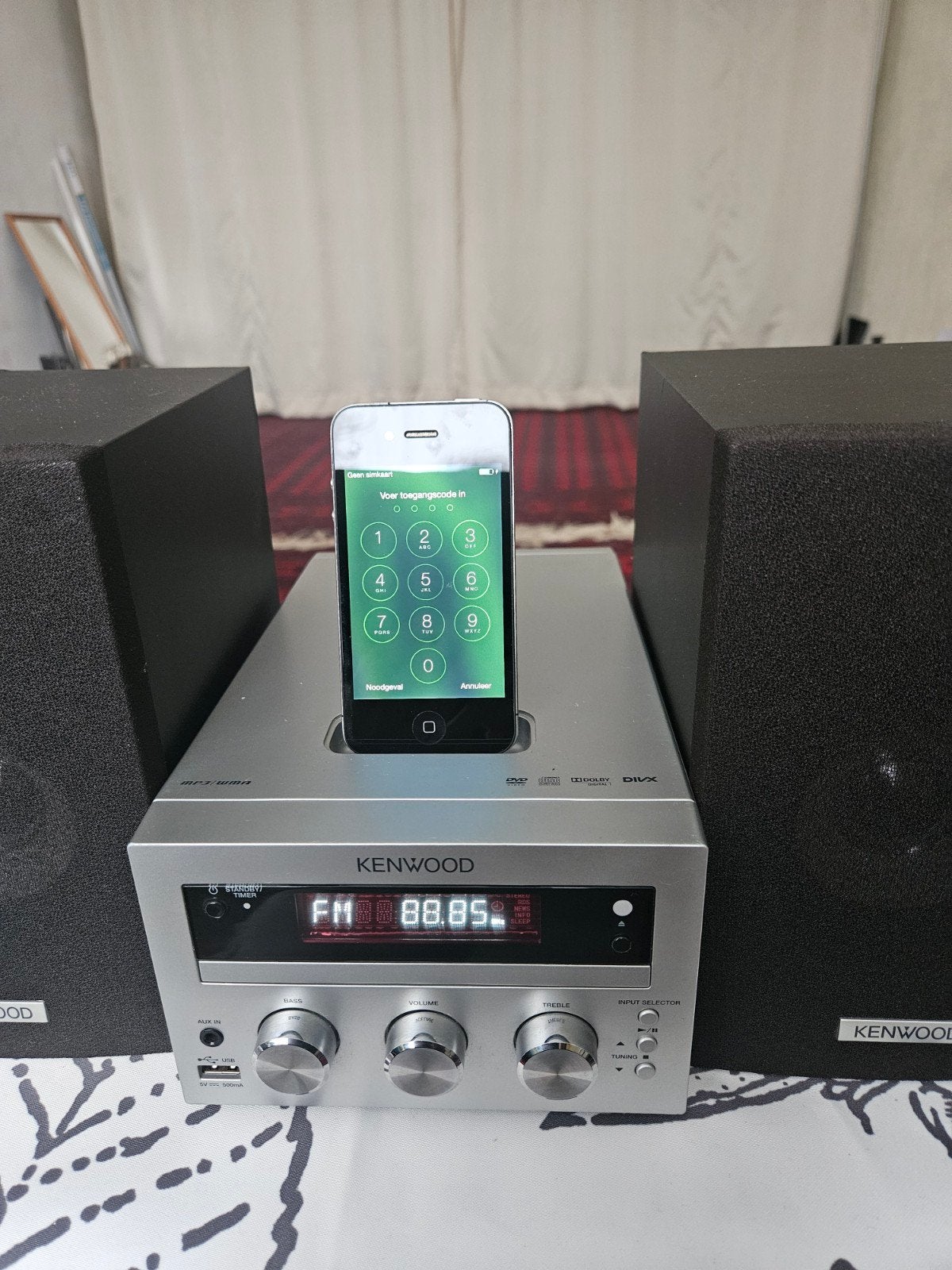 Kenwood M-616DV Compact Hi-Fi Systeem met iPod/iPhone Dock, Ophalen of Verzenden, Gebruikt, Cd-speler, Microset