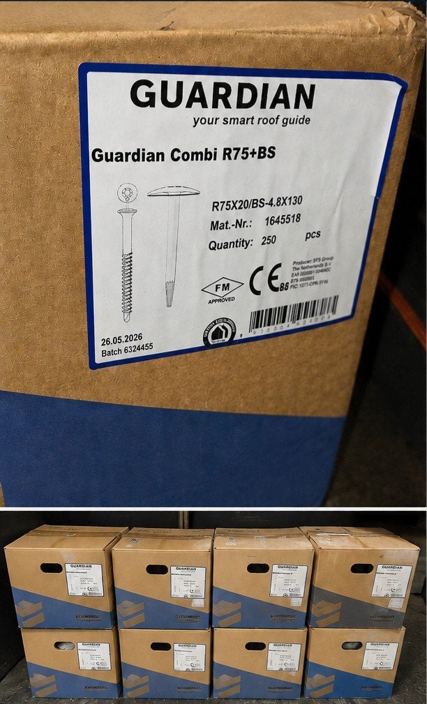 8 Dozen Guardian Combi R75+BS Dakbevestigingen., Doe-het-zelf en Verbouw, Ophalen of Verzenden