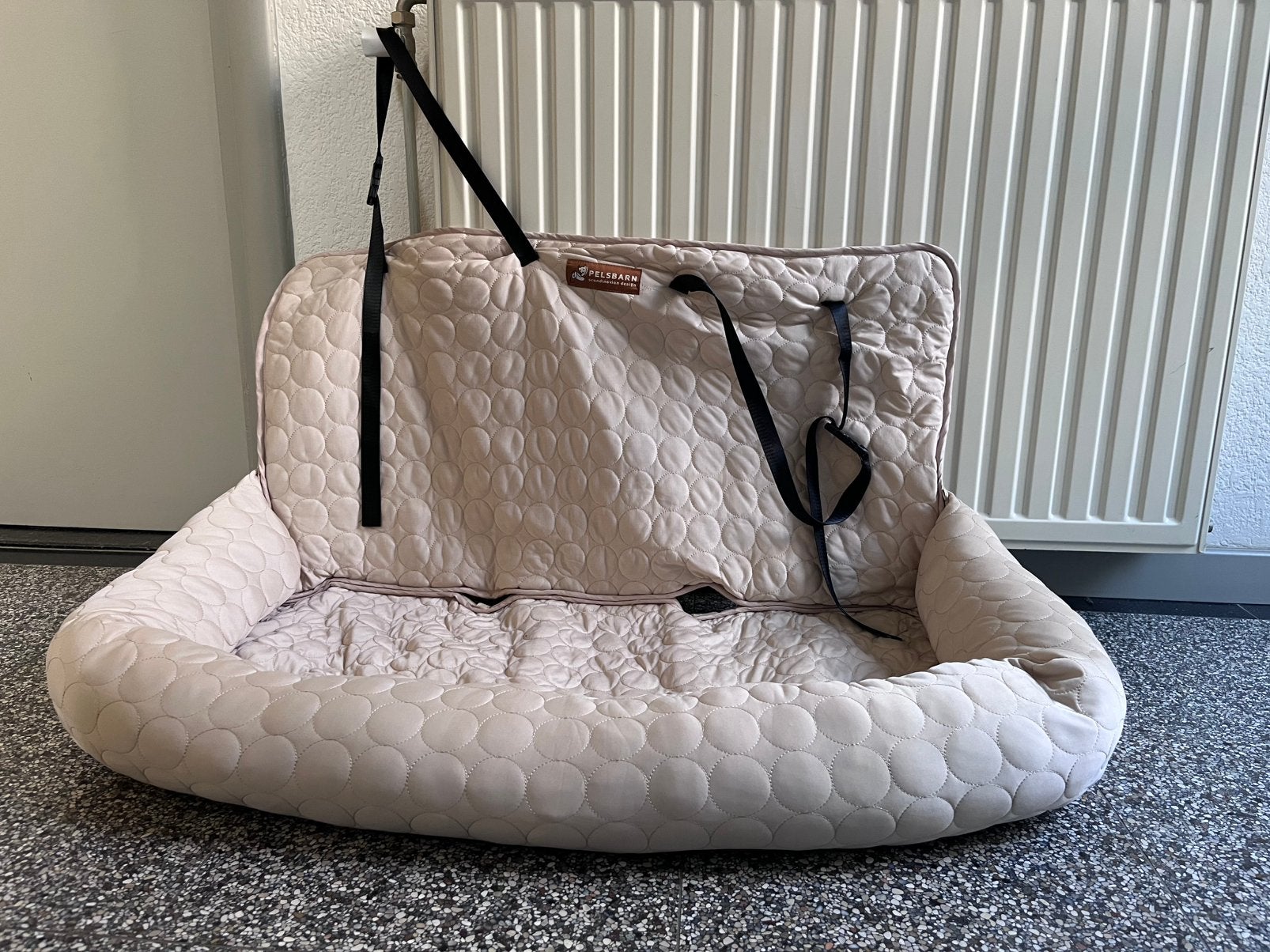Pelsbarn automand- hond maat M/L beige, Dieren en Toebehoren, Ophalen of Verzenden, Zo goed als nieuw, Polyester