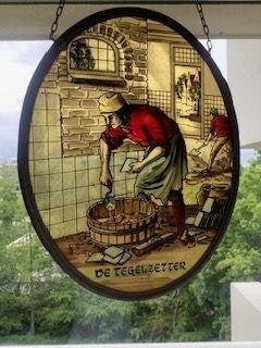 De Tegelzetter vintage glas-in-lood raamhanger, Ophalen