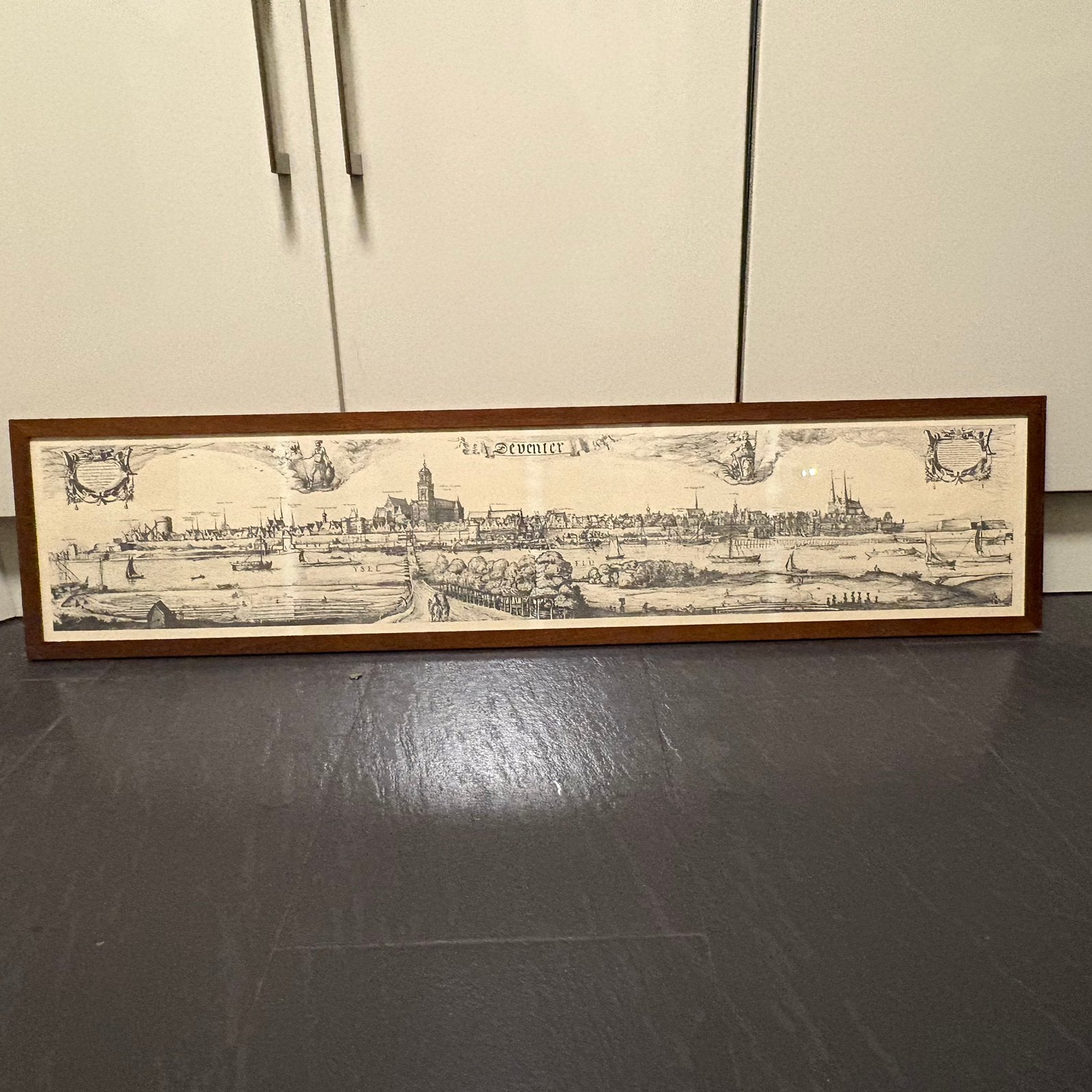 Prent foto van oude Deventer in een stevige lijst, Ophalen