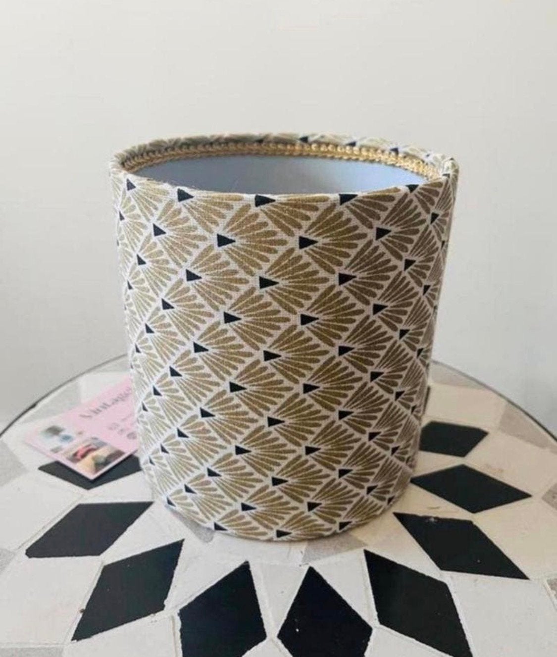Vintage lampenkap/ retro design met evt lampenvoet, Huis en Inrichting, Lampen | Lampenkappen, Ophalen of Verzenden, Zo goed als nieuw