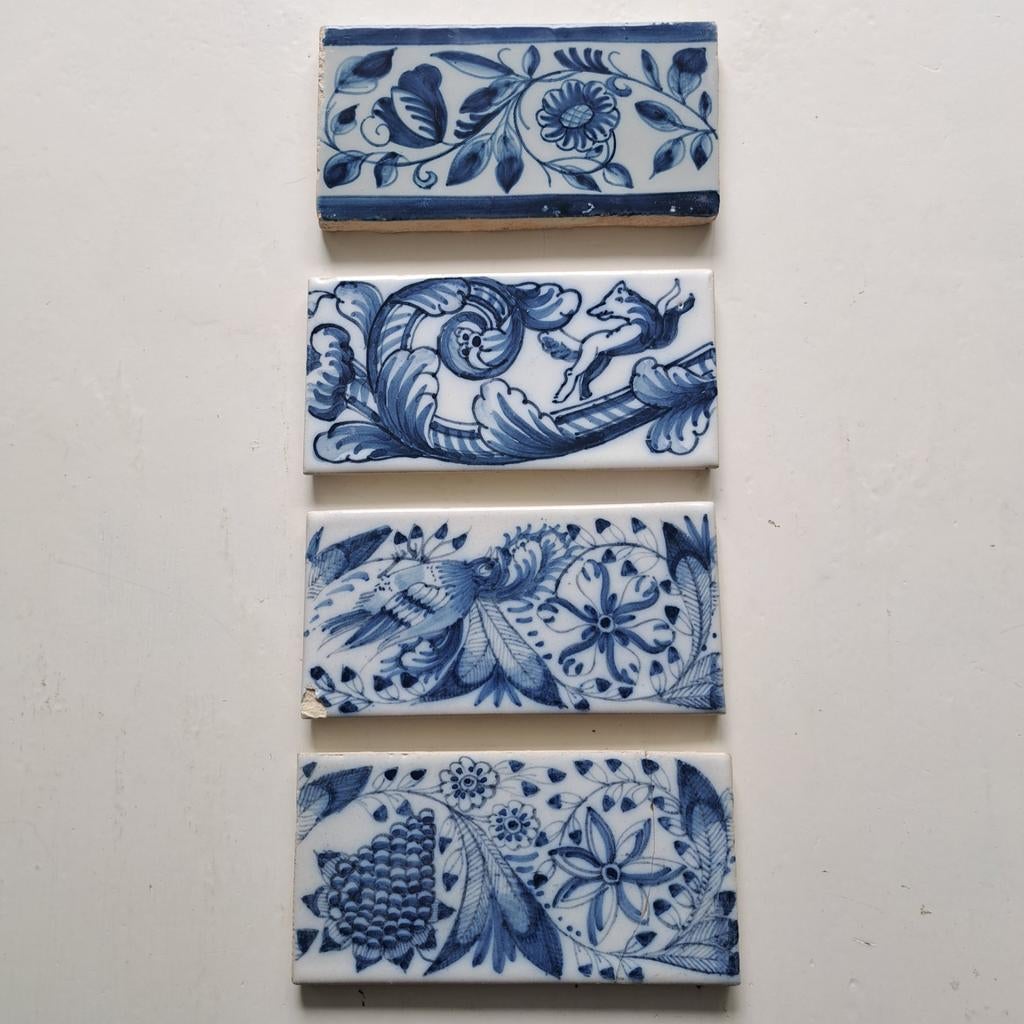 Makkumer tegels (4 stuks) Kon. Tichelaar, Antiek en Kunst, Ophalen of Verzenden
