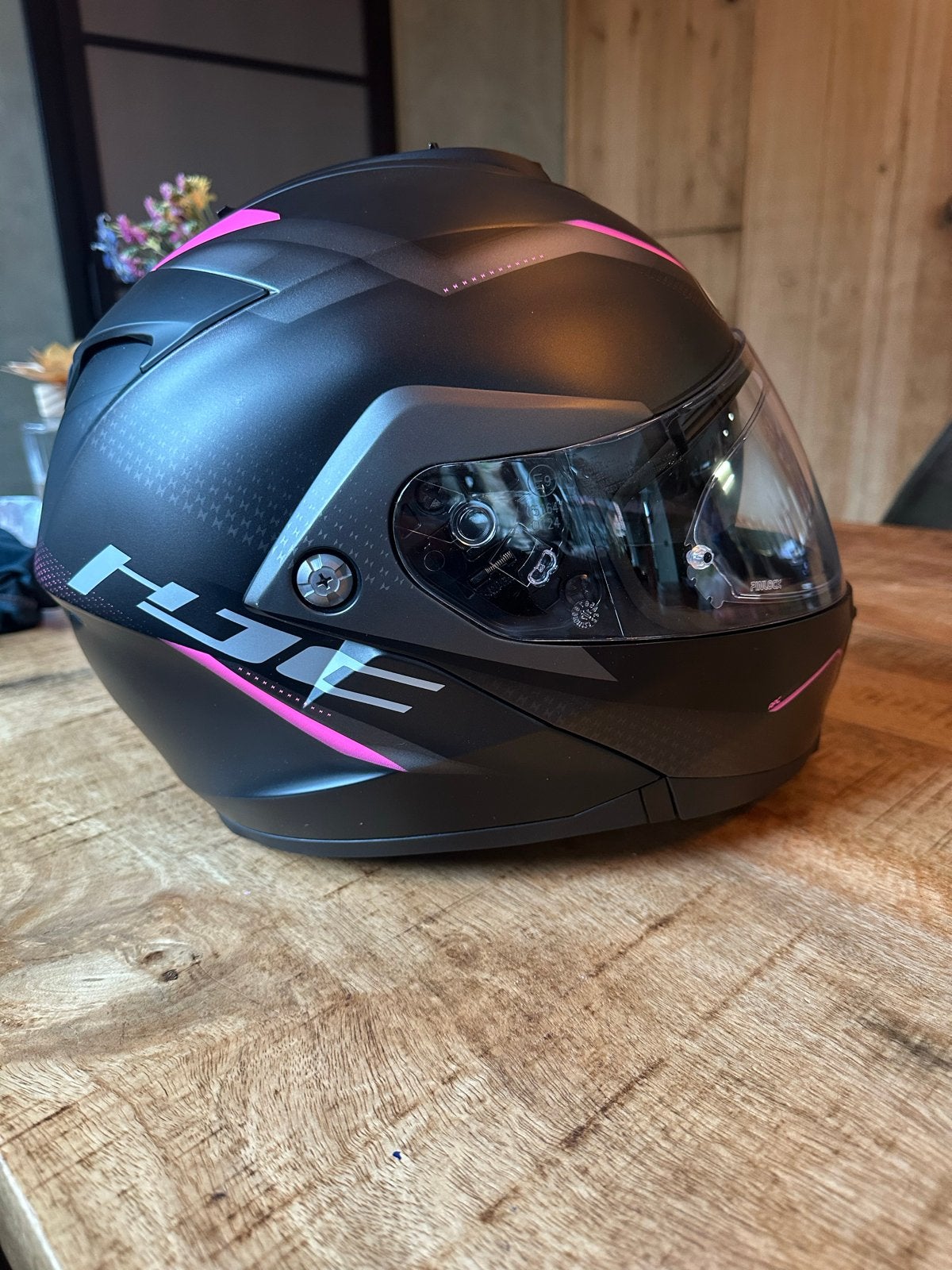 HJC IS-MAX II Systeemhelm Zwart/Roze Maat S, Motoren, Kleding | Motorhelmen, Dames, Systeemhelm, S, HJC, Tweedehands, Ophalen