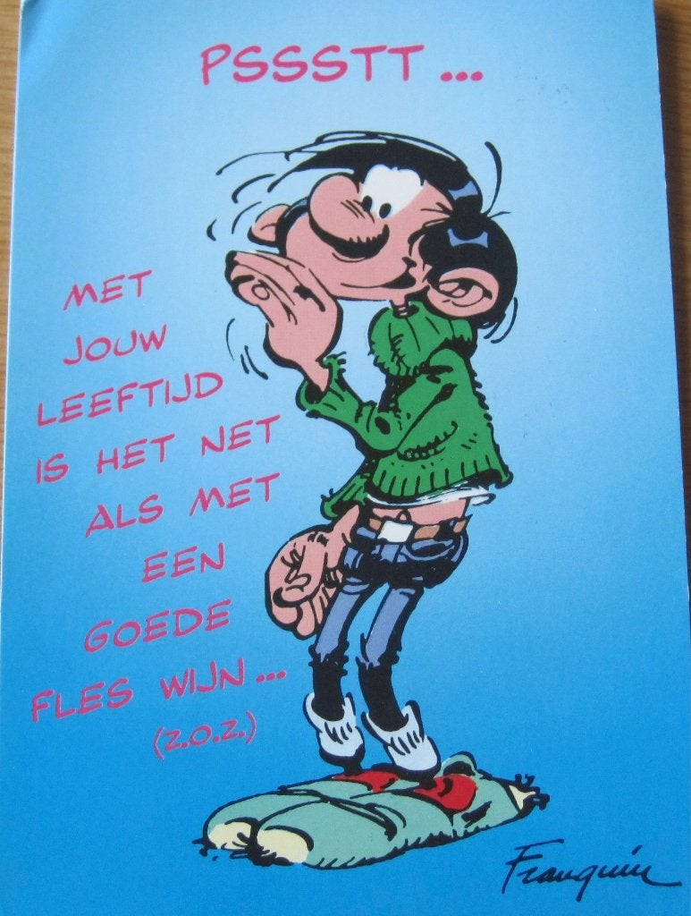 Guust Flater op ansichtkaart - felicitaties - 1996, Ophalen of Verzenden, 1980 tot heden, Gelopen, Overige thema's