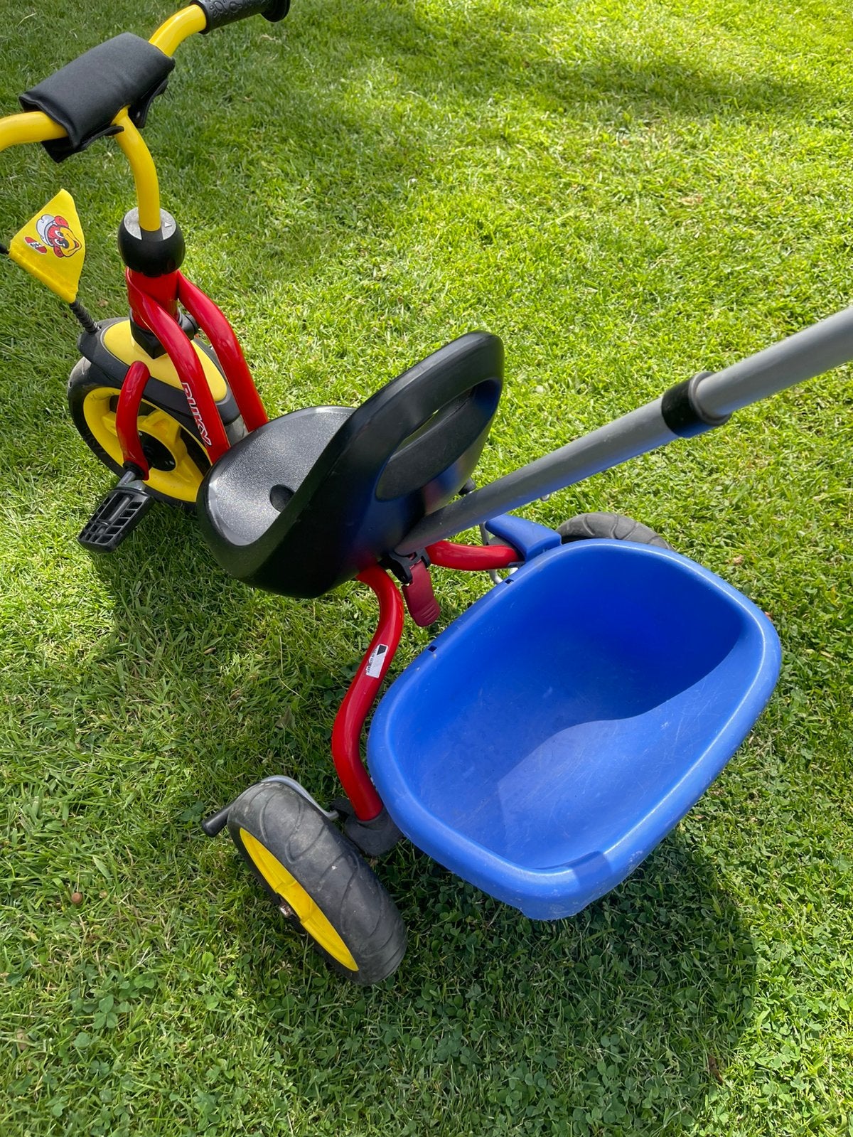 Puky driewieler met duwstang - rood/geel, Kinderen en Baby's, Ophalen, Gebruikt, Overige typen