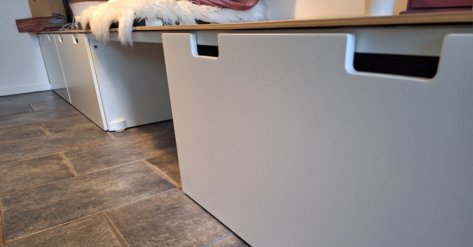 IKEA STUVA 7 maal opbergbank met 5 lades en 2 zitkussens, Ophalen, Gebruikt, Tafel