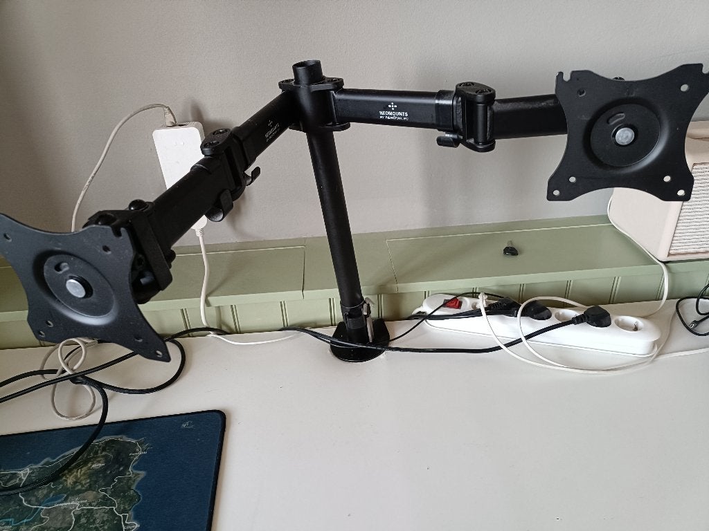 Dubbele monitor arm, Computers en Software, Monitoren, Ophalen, Zo goed als nieuw, Overige typen, Onbekend
