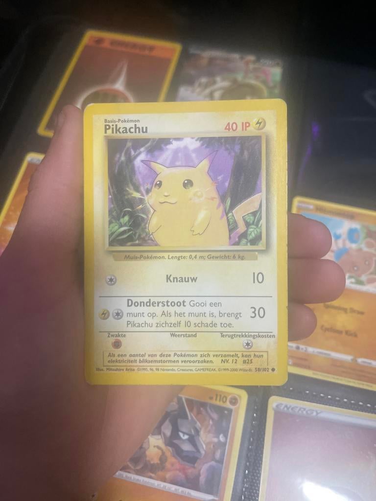 Pikachu Basis-Pokémon Kaart (Wizards 58/102), Hobby en Vrije tijd, Verzamelkaartspellen | Pokémon, Ophalen, Gebruikt, Losse kaart