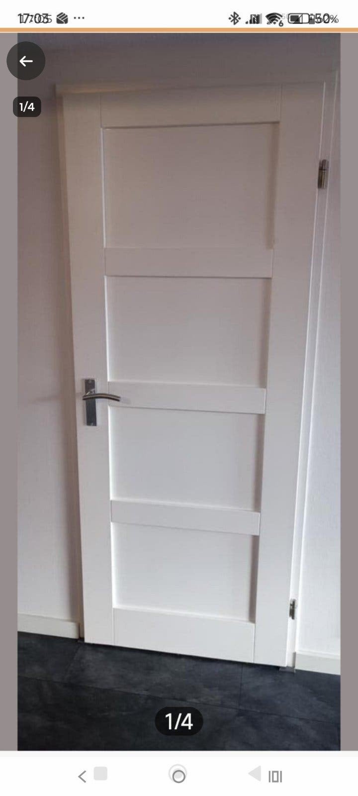 Mooie Witte Binnendeur (trapkast), Ophalen, Minder dan 80 cm, Binnendeur, 200 tot 215 cm