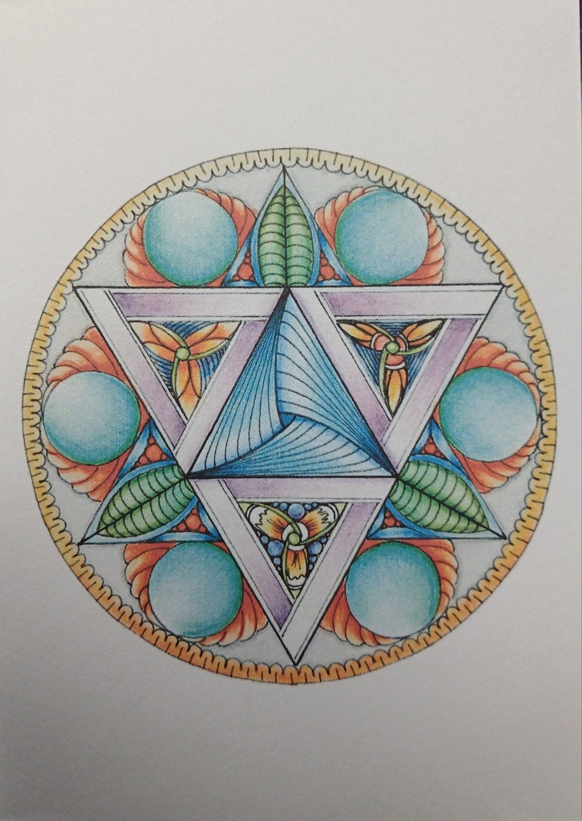 Mandala wenskaart Merkaba, blanco binnenkant, Verzenden, Nieuw, Overige thema's