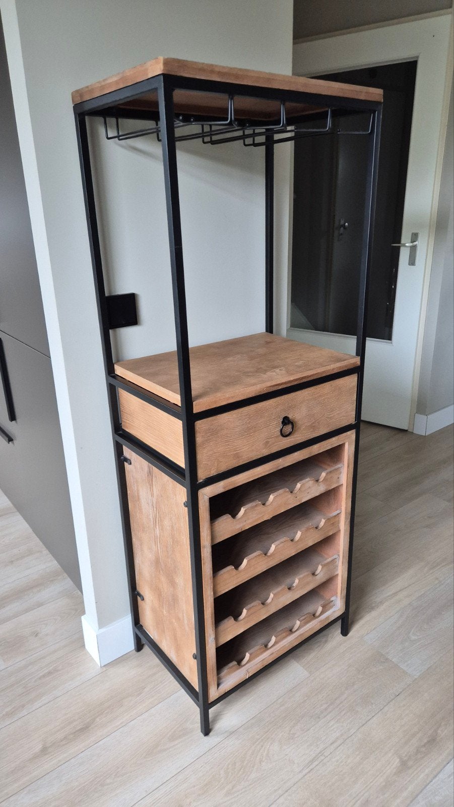 Wijnrekkast Elzas- Wijnkast - 150x55x37 cm, Gebruikt, 15 tot 25 flessen, Ophalen of Verzenden, 75 – 100