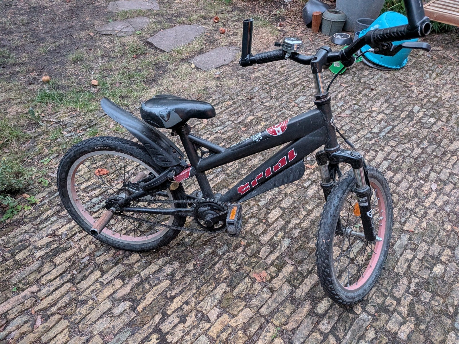 Alpina Trialbike Kinderfiets Zwart, Gebruikt, Velgrem, Minder dan 49 cm, Ophalen