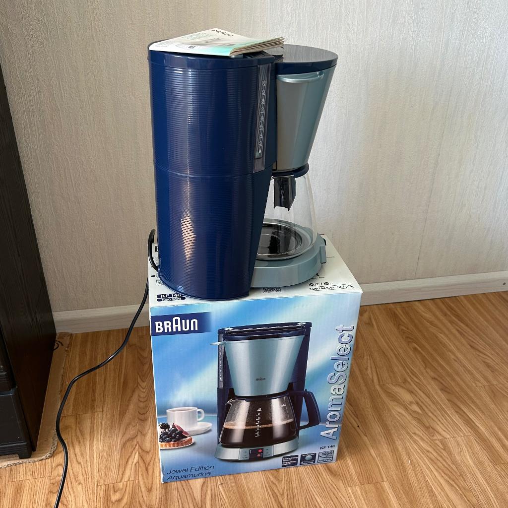 Koffie apparaat nieuw / Braun blauw, Afneembaar waterreservoir, 10 kopjes of meer, Gemalen koffie, Ophalen of Verzenden
