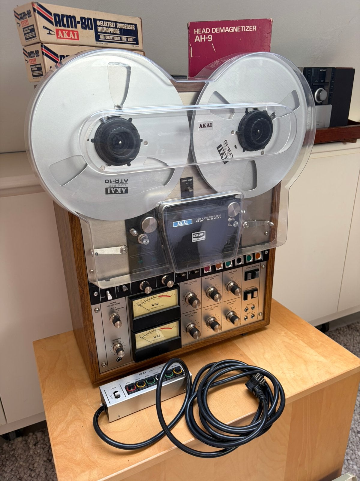 Prachtige Akai GX-400D bandrecorder, Ophalen, Bandrecorder, Met stofkap