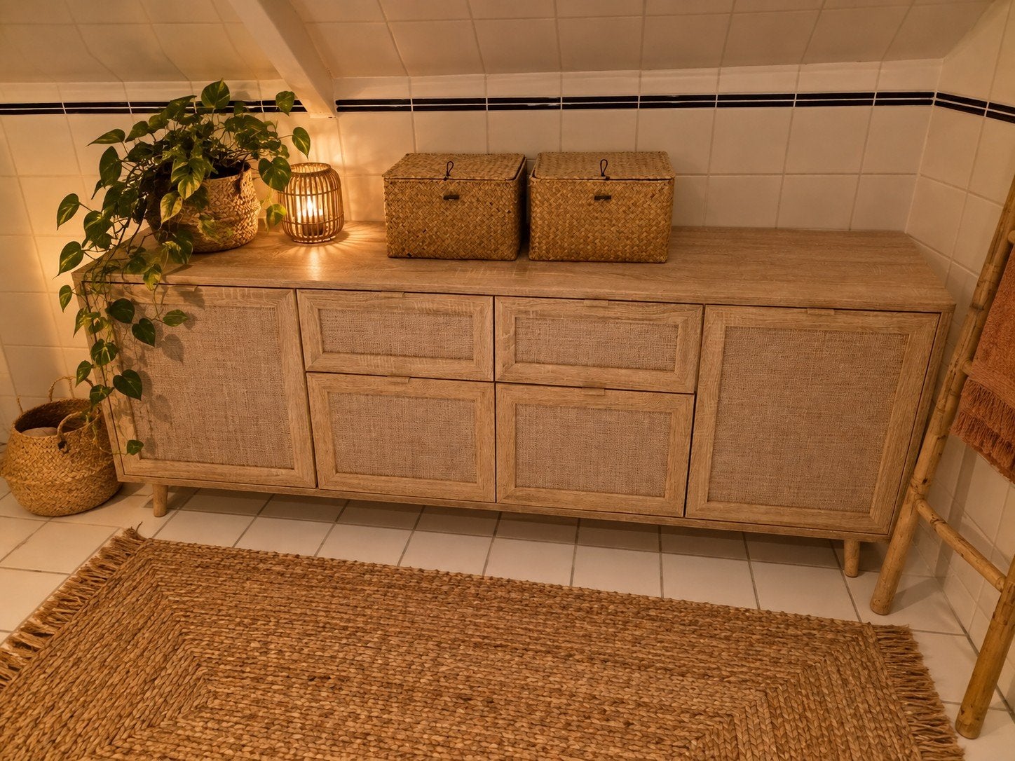 Dressoir (ophalen vanaf eind oktober), Ophalen, Met lade(s), 150 tot 200 cm, Boho, Scandinavisch, Natuurlijk