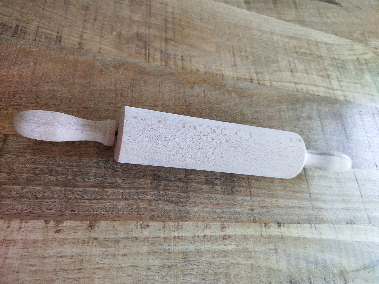 Houten deegroller met handvatten, Huis en Inrichting, Beige, Overige typen, Hout, Nieuw
