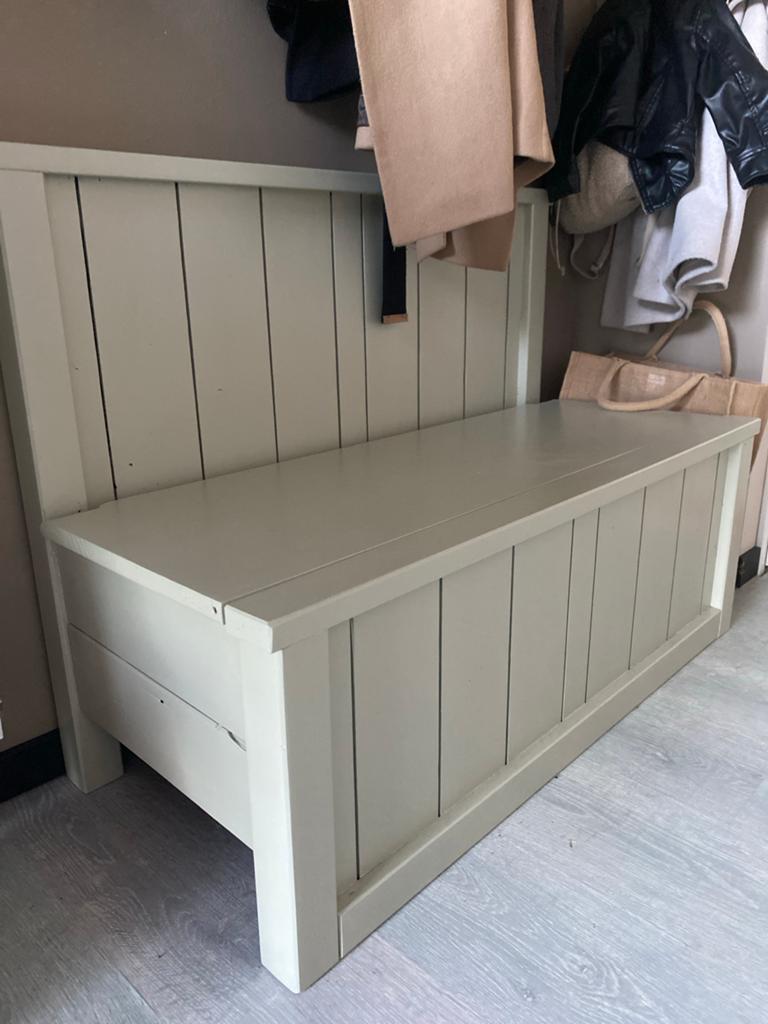 Houten opbergbankje / kinderbankje / tv meubel, Gebruikt, 100 tot 150 cm, 50 tot 75 cm, Ophalen of Verzenden