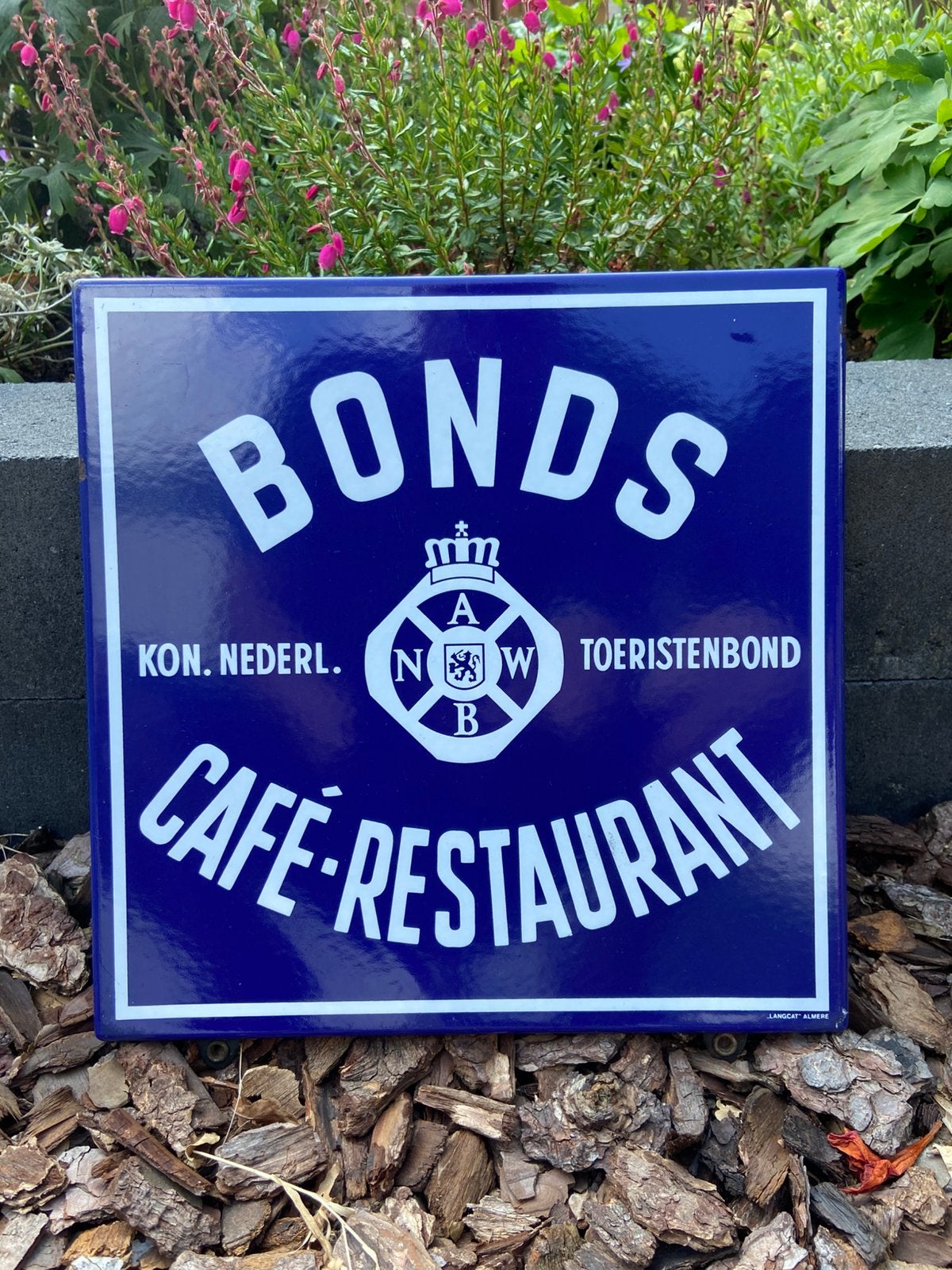 Emaile bord bonds café restaurant. Mooie staat ., Ophalen of Verzenden, Zo goed als nieuw, Reclamebord