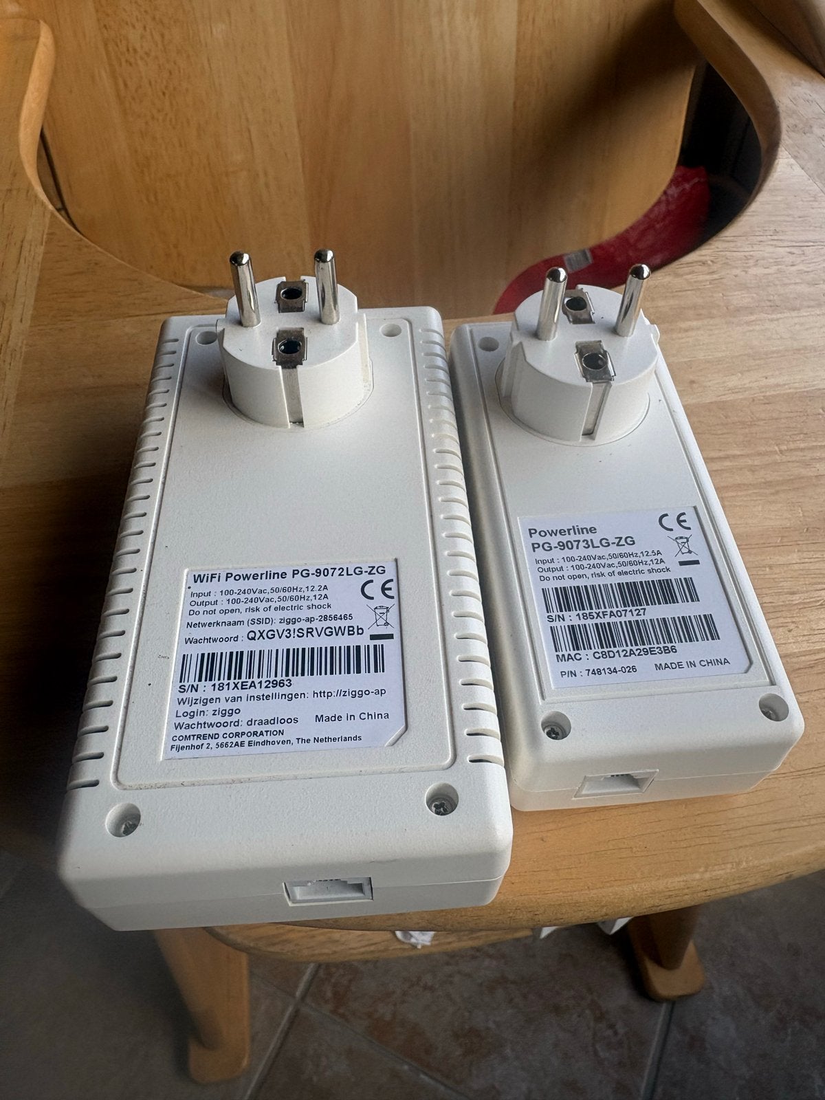 Ziggo Powerline Adapters (PG-9072LG-ZG & PG-9073LG-ZG), Ophalen of Verzenden, Zo goed als nieuw