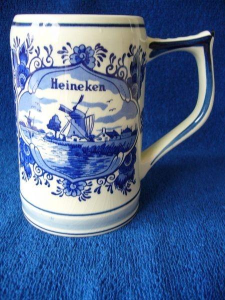 Oude Delftsblauwe Heineken bierpul uit de begin jaren 70, Ophalen of Verzenden, Zo goed als nieuw, Overige stijlen