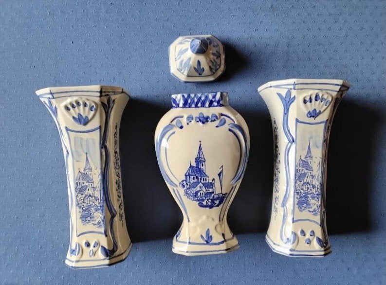Delftsblauw kaststel 3- delig, Antiek en Kunst, Antiek | Keramiek en Aardewerk, Ophalen