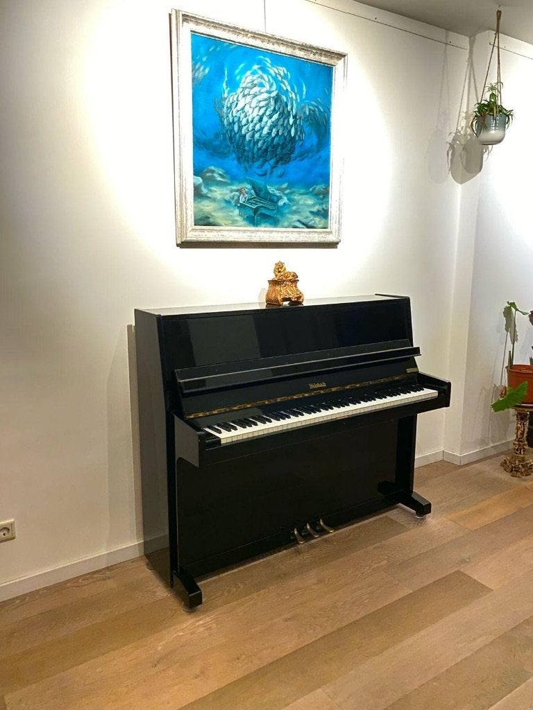 Prachtige Weinbach Upright Piano - Zwart Hoogglans, Ophalen of Verzenden, Gebruikt, Zwart, Hoogglans