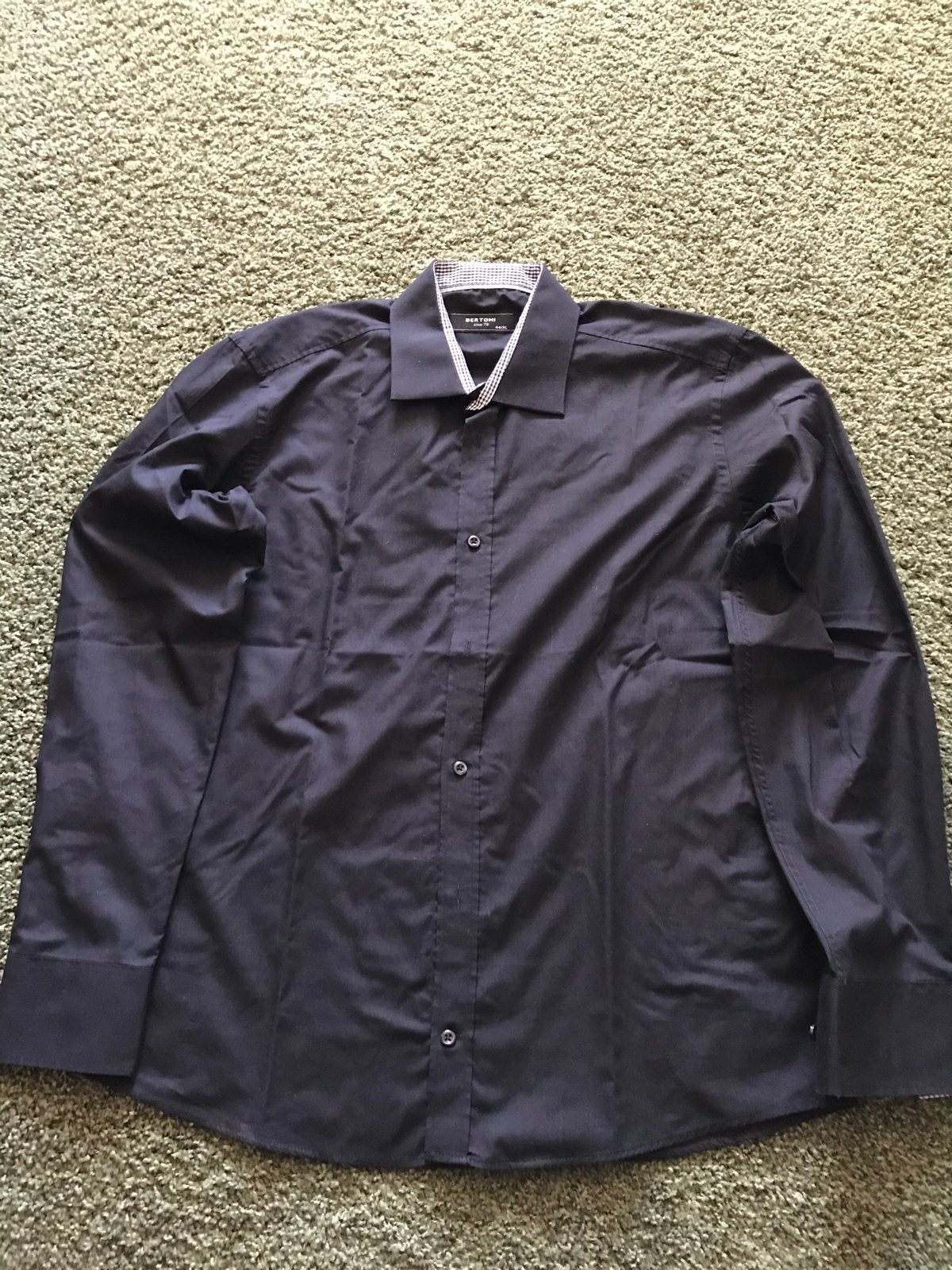 Bertoni Overhemd Maat XL - Zo goed als nieuw, Ophalen of Verzenden, Zo goed als nieuw, Zwart, Halswijdte 41/42 (L)