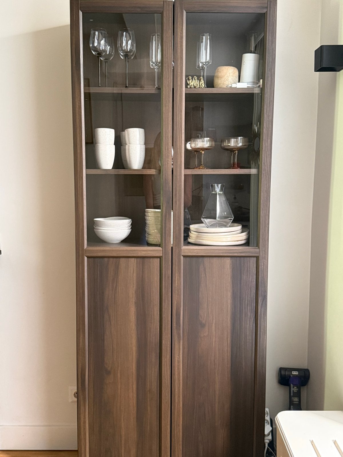 IKEA Billy / Oxberg (Boekenkast) met Vitrinedeuren, Ophalen, 200 cm of meer, 50 tot 100 cm, Zo goed als nieuw