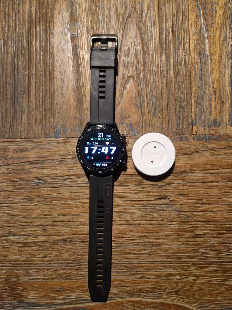Huawei Smartwatch GT 2, Sieraden, Tassen en Uiterlijk, Smartwatches, Ophalen of Verzenden, Zwart, Android