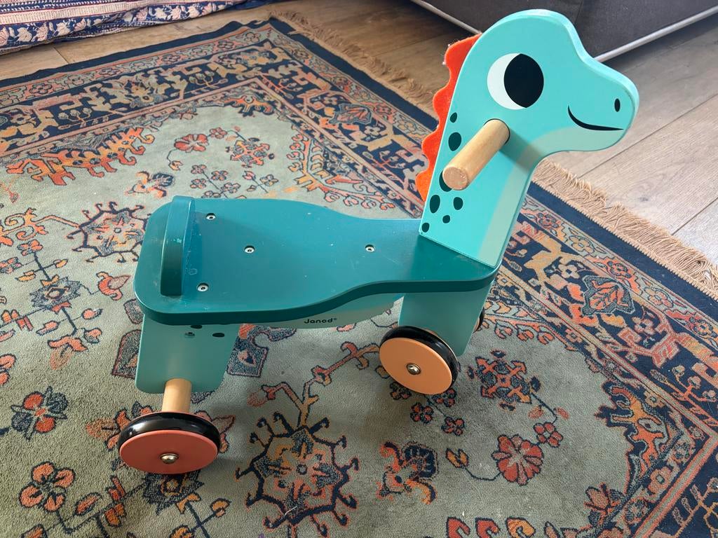 Houten Loopfietsje Janod Dino, Ophalen, Zo goed als nieuw, Loopfiets