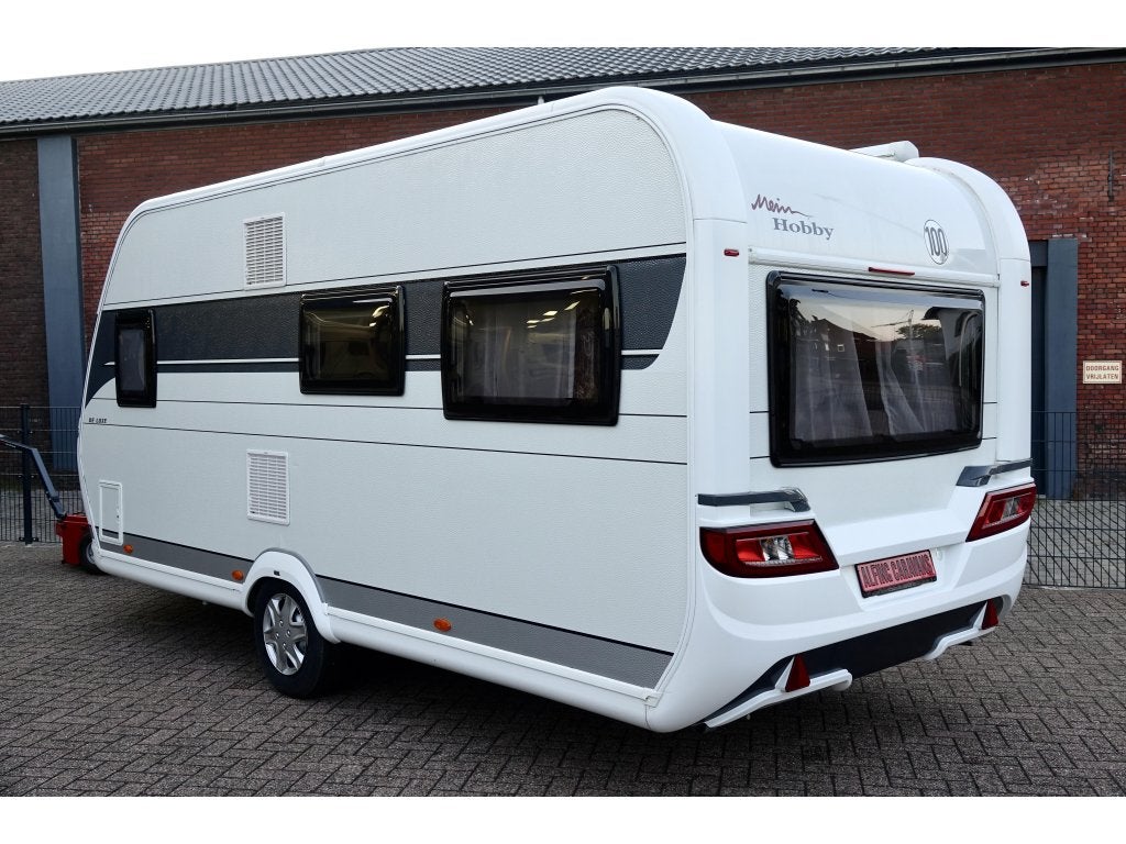 Hobby De Luxe 460 UFE 2021 Luifel Fietsdrager 1500 KG, Rondzit, Hobby, Dwarsbed, Bedrijf