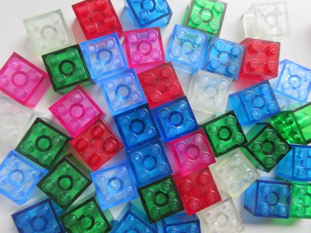 nr. 8496, 40 transparant stenen 2x2 nop breed., Ophalen of Verzenden, Zo goed als nieuw, Losse stenen, Lego
