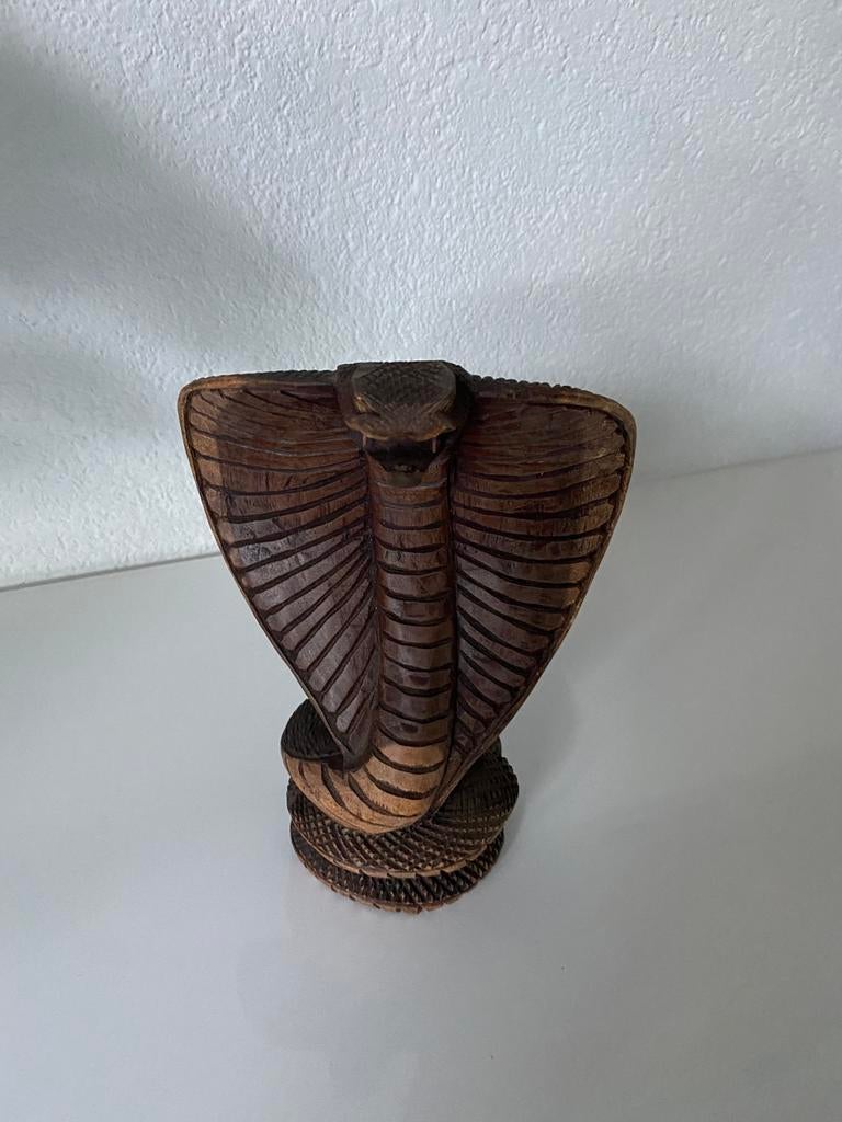 Beeldje cobra, slang, hout, Ophalen