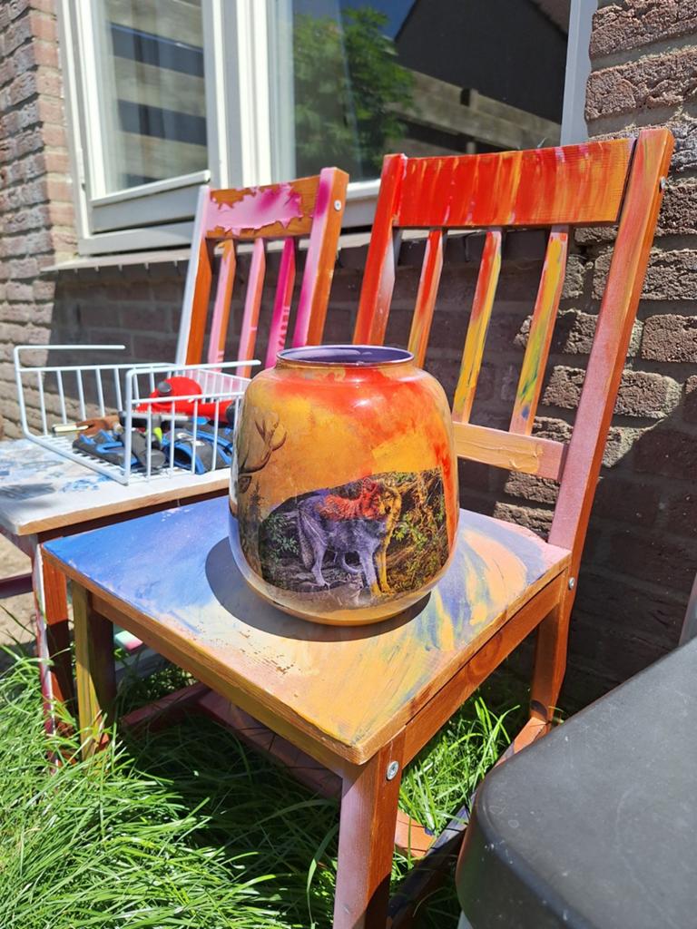 Vaas, Ophalen of Verzenden, Overige kleuren, Glas, Minder dan 50 cm