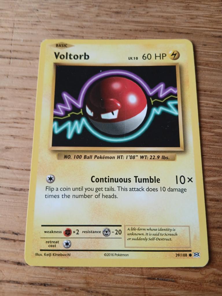 Pokémon Kaart Voltorb 39/108 (2016), Ophalen of Verzenden, Gebruikt, Losse kaart