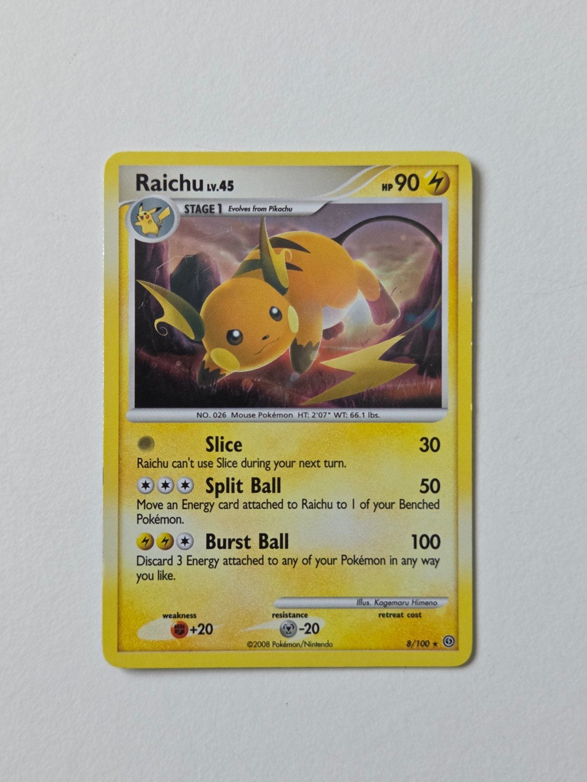 Raichu - STF 8, Ophalen of Verzenden, Zo goed als nieuw, Losse kaart, Foil
