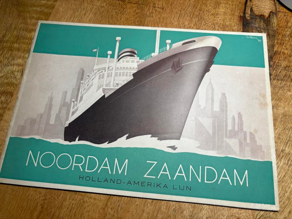 Brochure Holland Amerika Lijn 1939 Noordam Zaandam, Verzamelen, Scheepvaart, Gebruikt, Boek of Tijdschrift, Motorboot, Ophalen of Verzenden