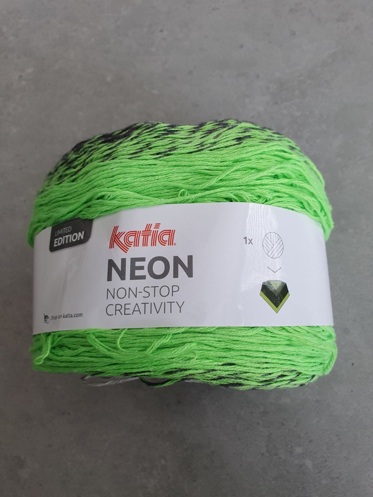 Katia Neon Limited Edition Wol - Groen/Zwart/Grijs, Ophalen, Nieuw, Breien of Haken, Wol of Garen