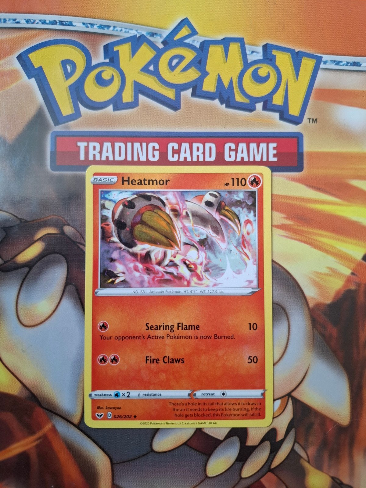 Heatmor 026/202 Sword&Shield base set pokemon kaart nm, Ophalen of Verzenden, Zo goed als nieuw, Losse kaart