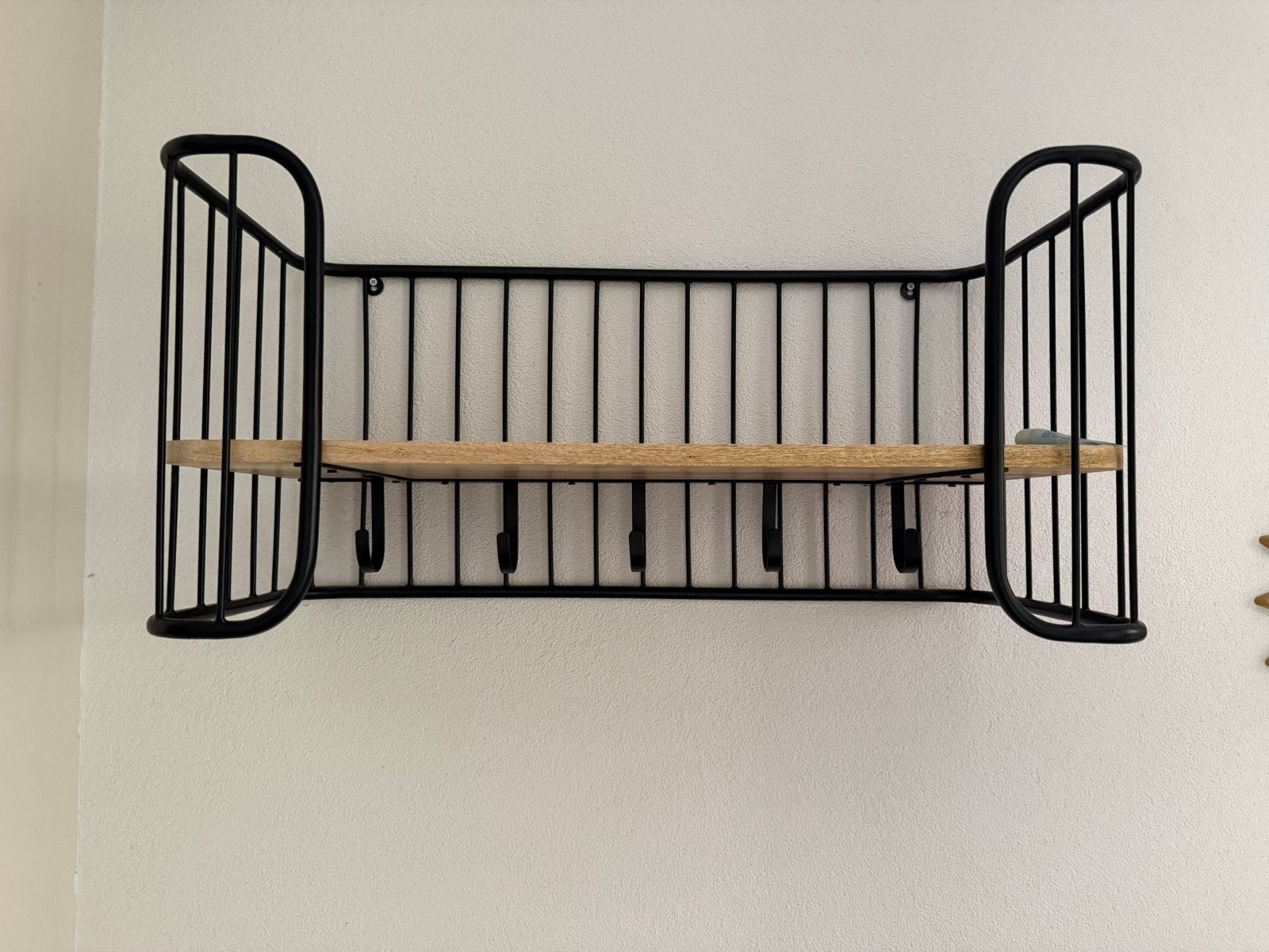 Mooie zwarte metalen wandkapstok, Huis en Inrichting, Woonaccessoires | Kapstokken, Ophalen of Verzenden, Zo goed als nieuw, Metaal