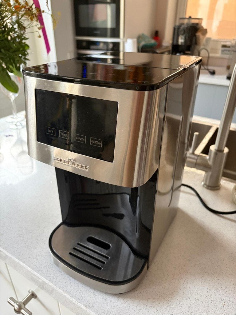 Waterkoker heet water dispenser, 1 tot 2 liter, Ophalen of Verzenden, Gebruikt, Rvs