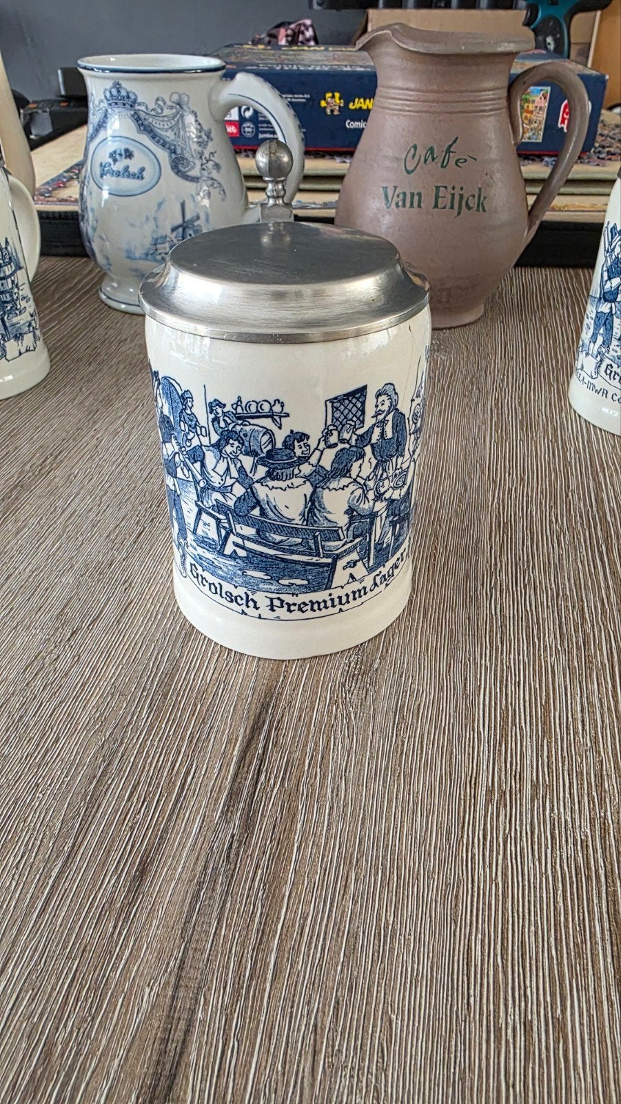 Grolsch Premium Lager Pul met Tinnen Deksel, Verzamelen, Ophalen of Verzenden