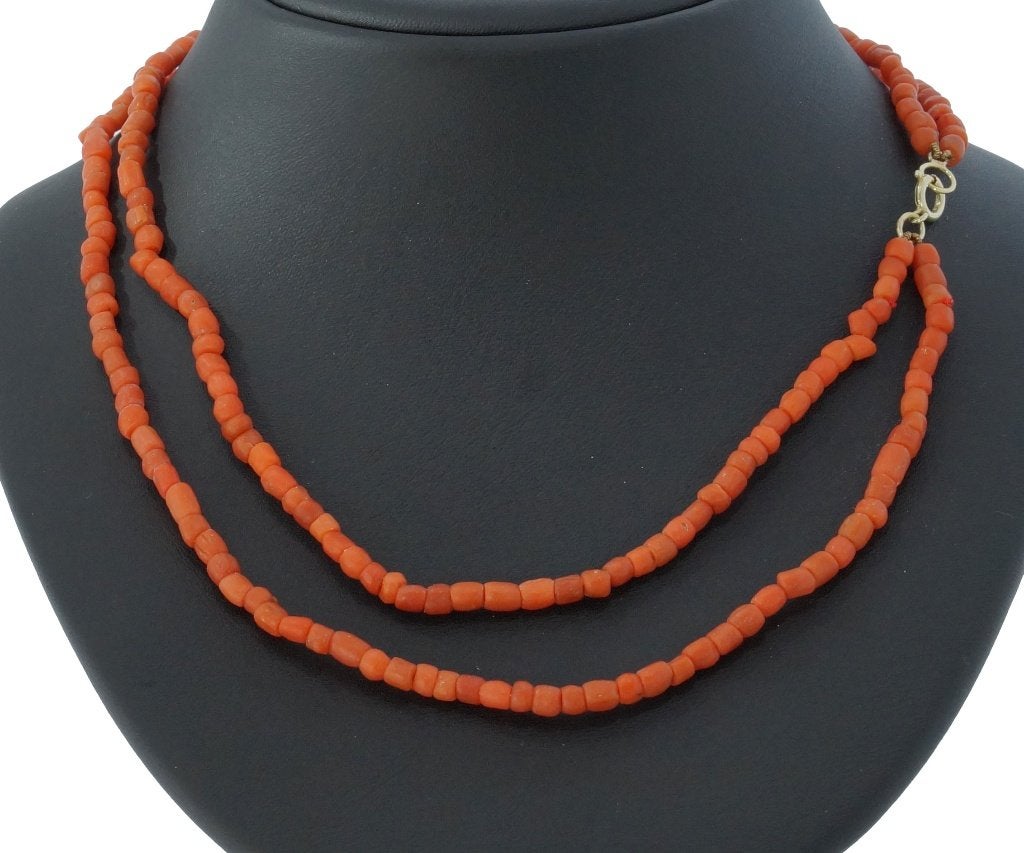 Bloedkoraal antieke ketting 14k slot goud dames vintage, Sieraden, Tassen en Uiterlijk, Antieke sieraden, Verzenden, Goud, Ketting