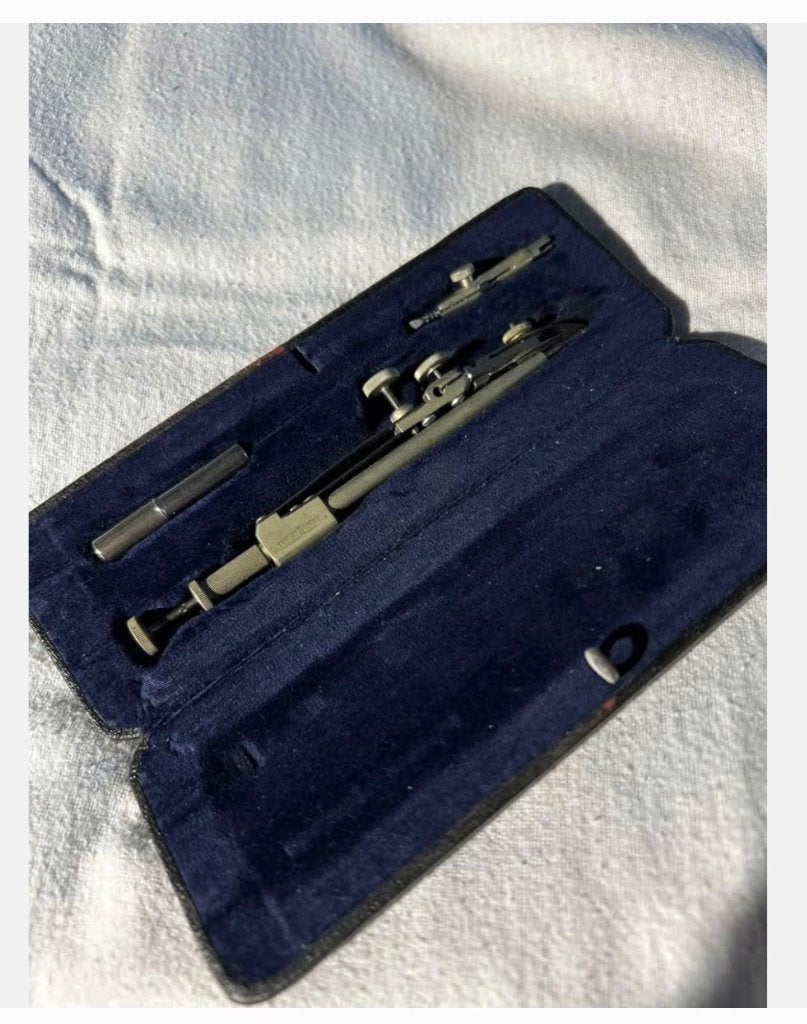 Vintage passer set in doos origineel 15 cm, Gebruikt, Ophalen of Verzenden, X, X