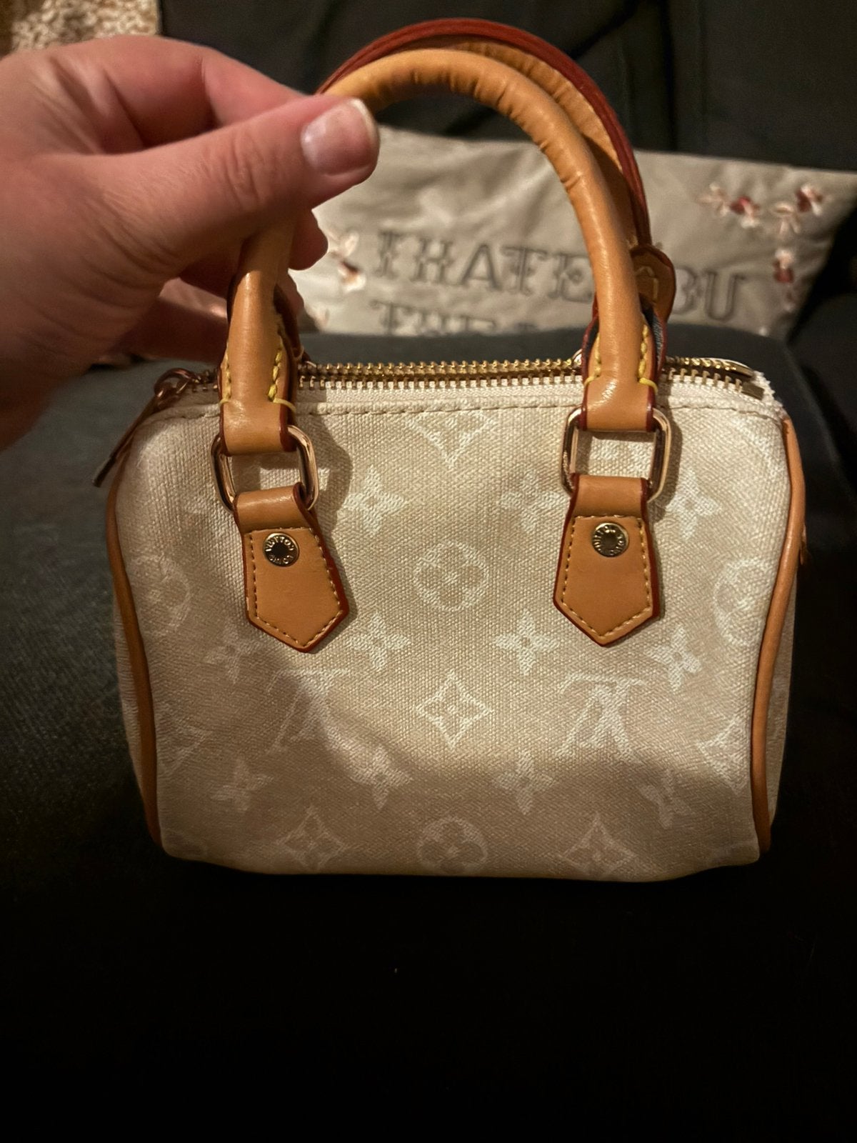 Mini Speedy Beige, Ophalen of Verzenden, Zo goed als nieuw, Beige, Handtas