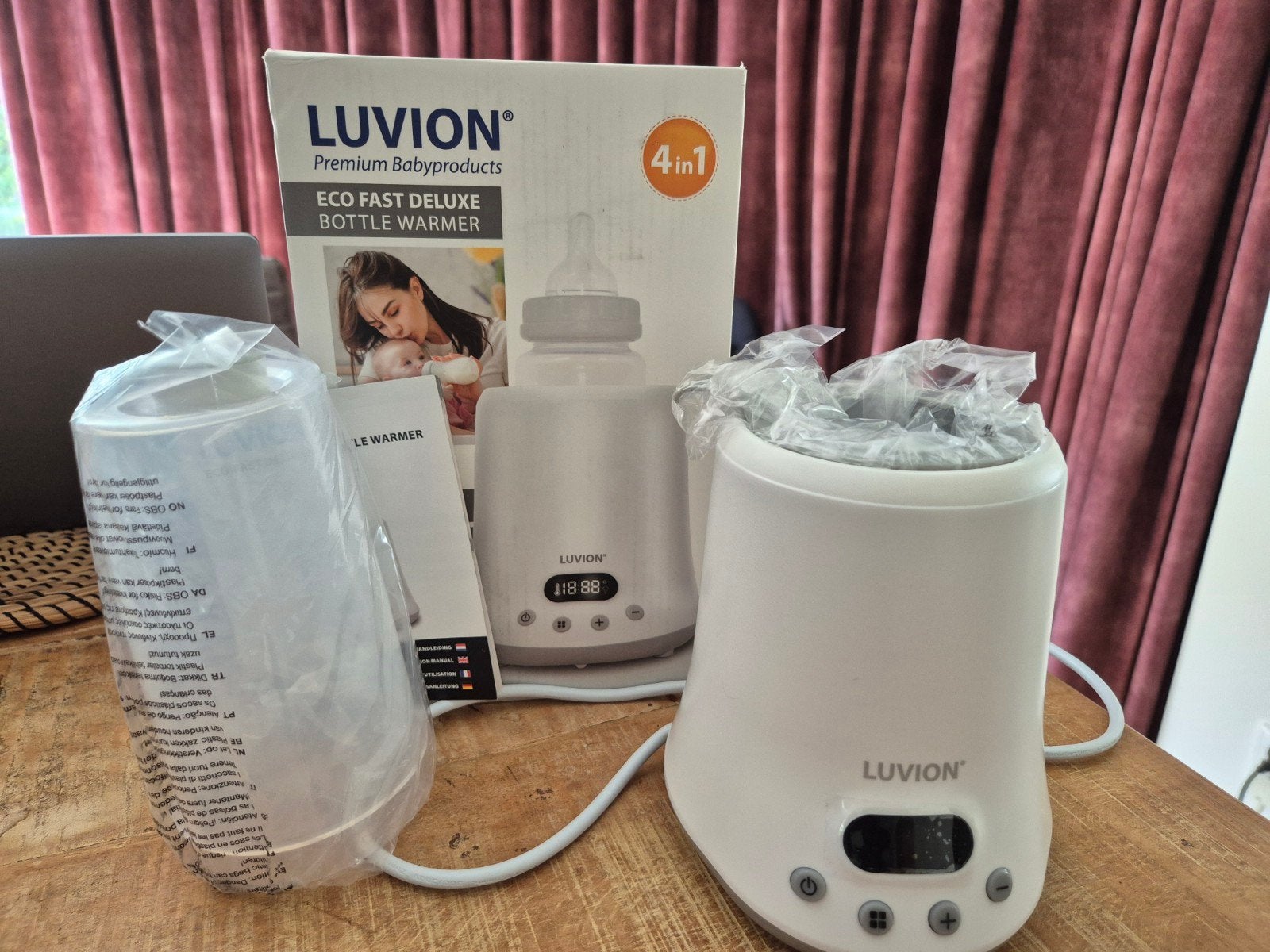 Luvion Eco Fast Deluxe Flessenwarmer – 4-in-1, Kinderen en Baby's, Flessen- of potjesverwarmer, Luvion, Ophalen of Verzenden, Zo goed als nieuw